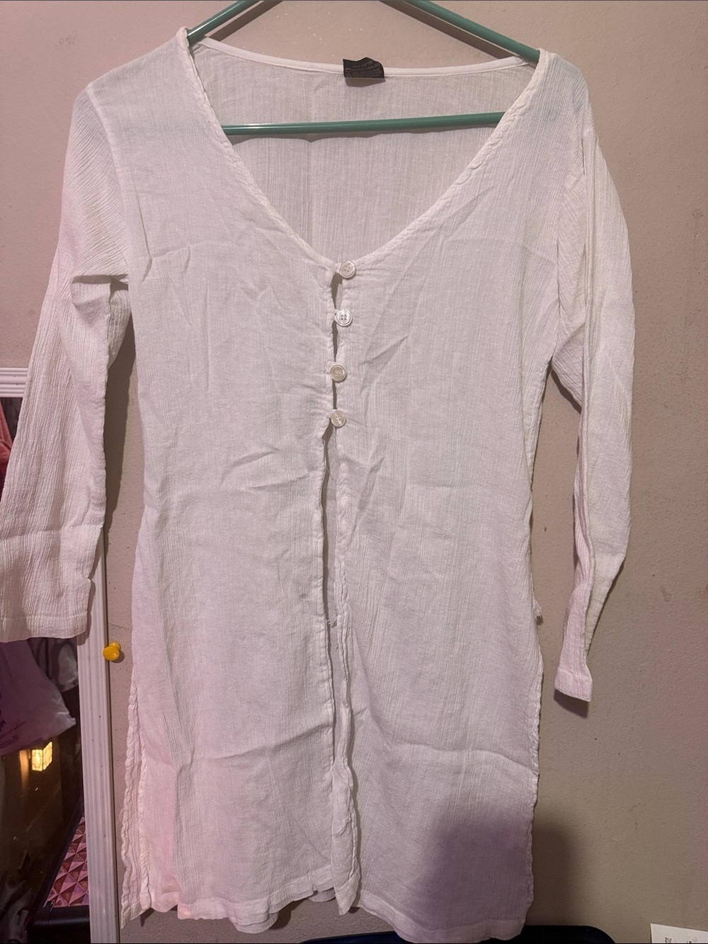 Ingear White Button-Front Tunic Top